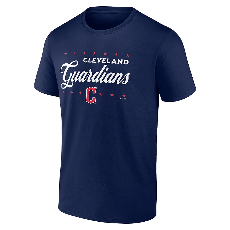 T-shirt bleu marine pour homme de l'équipe électorale des Cleveland Guardians