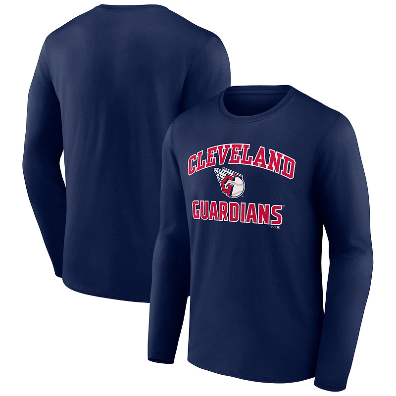 Men's  Navy Cleveland Guardians Heart & Soul Long Sleeve T-Shirt