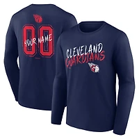 Men's Navy Cleveland Guardians  Hustle Personalized Name & Number Long Sleeve T-Shirt