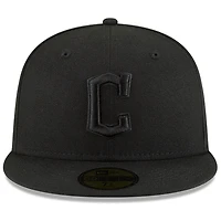 Men's New Era Black/Black Cleveland Guardians 59FIFTY Fitted Hat