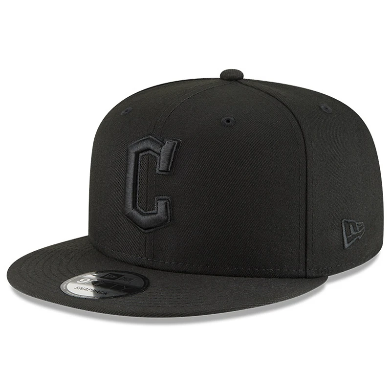 Casquette réglable Snapback Cleveland Guardians 9FIFTY New Era noire/noire pour homme