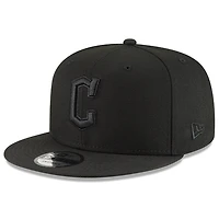 Casquette réglable Snapback Cleveland Guardians 9FIFTY New Era noire/noire pour homme