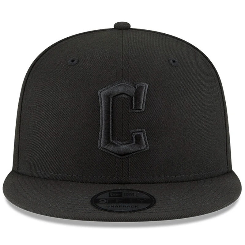 Men's New Era Black/Black Cleveland Guardians 9FIFTY Snapback Adjustable Hat