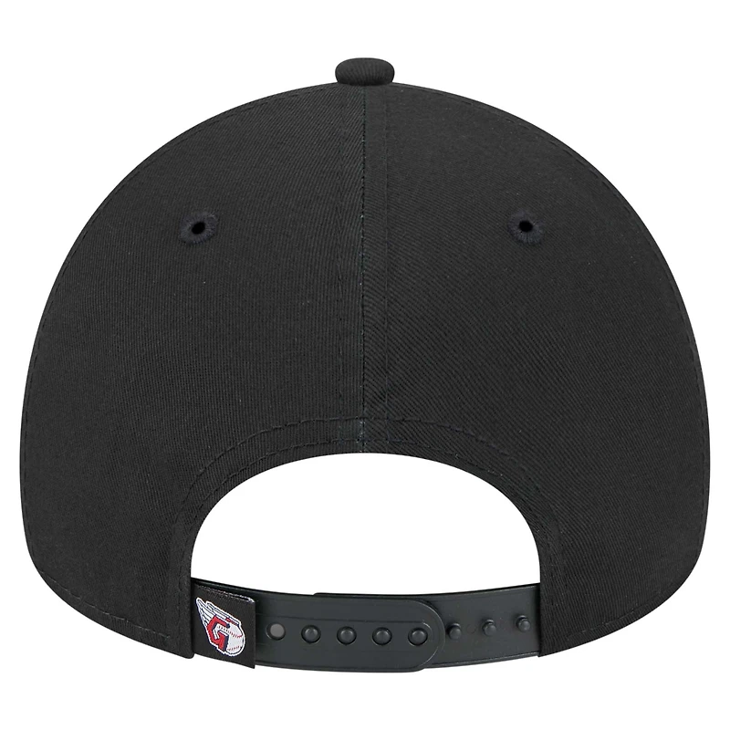 Men's New Era Black Cleveland Guardians 9FORTY A-Frame Adjustable Hat