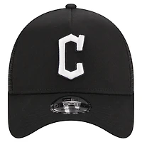 Casquette réglable noire Cleveland Guardians A-Frame 9FORTY Trucker New Era pour hommes