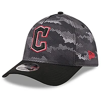 Men's New Era Black Cleveland Guardians Camo 39THIRTY A-Frame Flex Hat