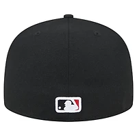 Men's New Era Black Cleveland Guardians Checkered Undervisor 59FIFTY Fitted Hat