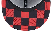 Men's New Era Black Cleveland Guardians Checkered Undervisor 59FIFTY Fitted Hat