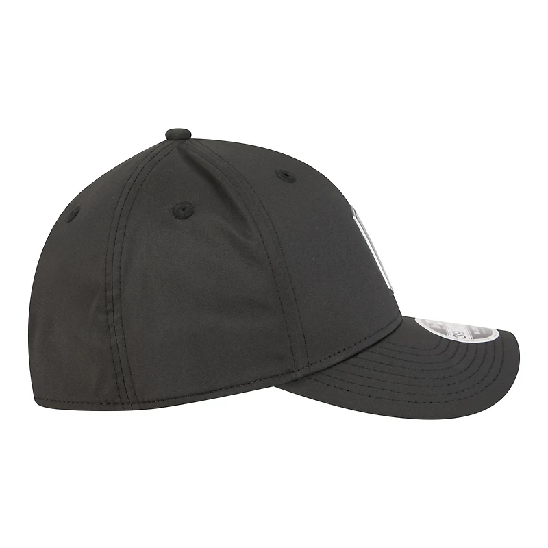 Casquette New Era noire Cleveland Guardians métallisée 39THIRTY M-Crown Flex pour homme