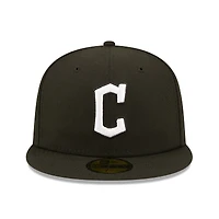 Men's New Era Black Cleveland Guardians Team Logo 59FIFTY Fitted Hat