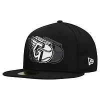 Men's New Era Black Cleveland Guardians Tri-Hit 59FIFTY Fitted Hat