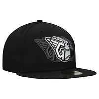 Men's New Era Black Cleveland Guardians Tri-Hit 59FIFTY Fitted Hat