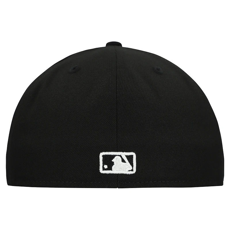 Men's New Era Black Cleveland Guardians Tri-Hit 59FIFTY Fitted Hat