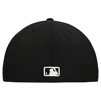 Men's New Era Black Cleveland Guardians Tri-Hit 59FIFTY Fitted Hat