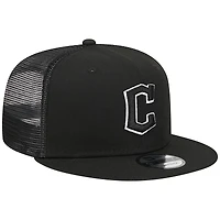 Men's New Era Black Cleveland Guardians Trucker 9FIFTY Snapback Hat