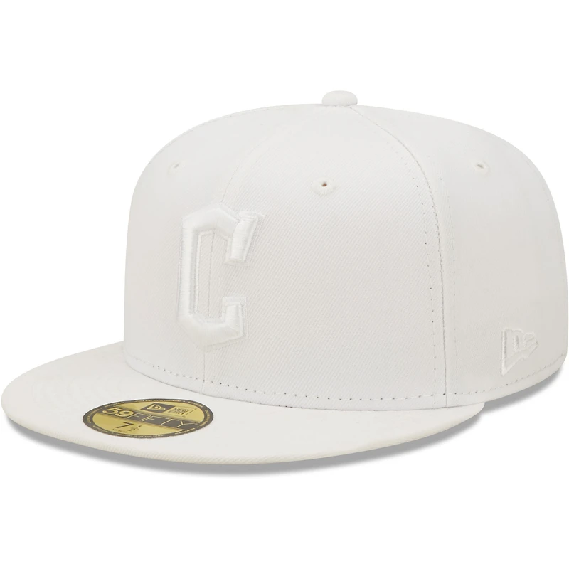 Casquette ajustée New Era Cleveland Guardians blanche sur 59FIFTY pour homme