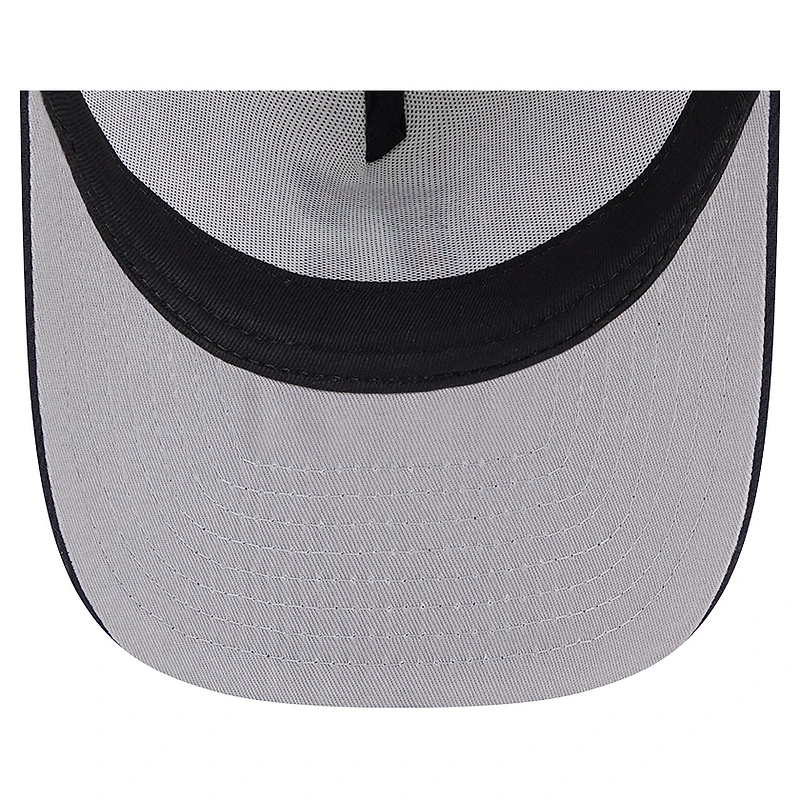 Men's New Era Cream/Navy Cleveland Guardians Banner A-Frame 9FIFTY Trucker Snapback Hat