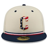 Men's New Era Cream/Navy Cleveland Guardians USA 250 Fourth of July 59FIFTY Fitted Hat