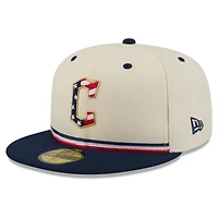 Men's New Era Cream/Navy Cleveland Guardians USA 250 Fourth of July 59FIFTY Fitted Hat