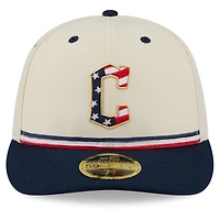 Men's New Era Cream/Navy Cleveland Guardians USA 250 Fourth of July Low Profile 59FIFTY Fitted Hat