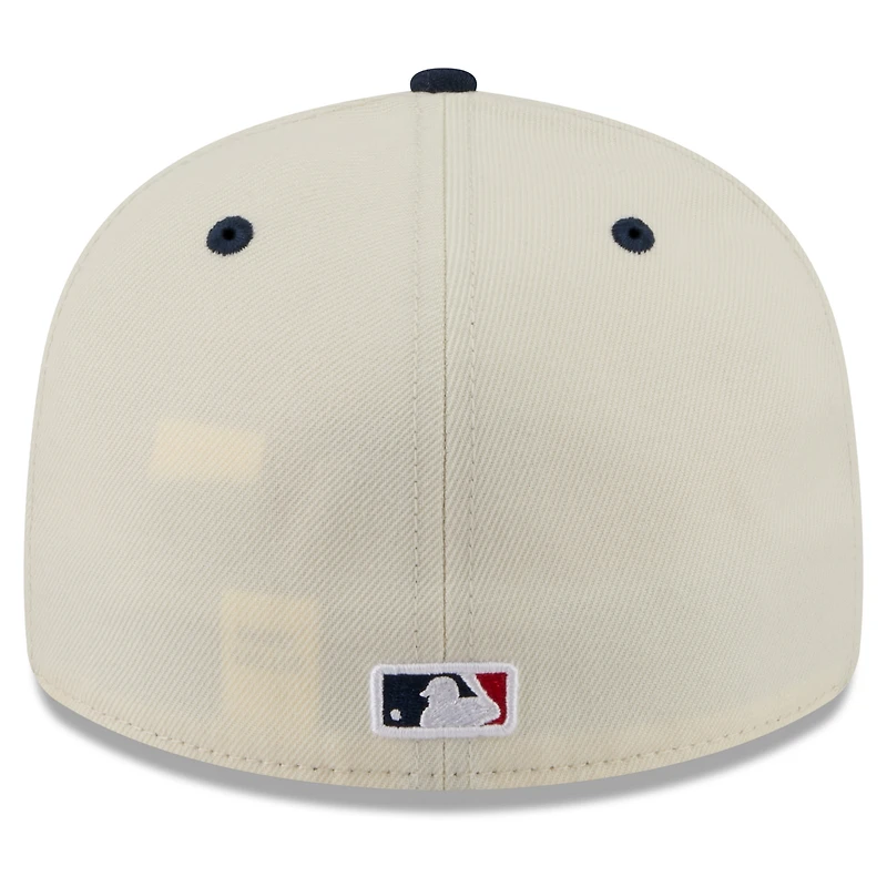 Men's New Era Cream/Navy Cleveland Guardians USA 250 Fourth of July Low Profile 59FIFTY Fitted Hat