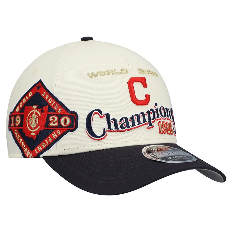 Men's New Era  Cream/Navy Cleveland Guardians World Series 9FORTY M-Crown Adjustable Hat