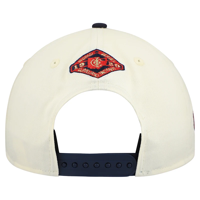 Men's New Era  Cream/Navy Cleveland Guardians World Series 9FORTY M-Crown Adjustable Hat
