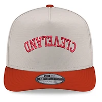 Men's New Era  Cream/Red Cleveland Guardians Upside Down City Name A-Frame 9FIFTY Snapback Hat