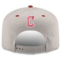 Men's New Era  Cream/Red Cleveland Guardians Upside Down City Name A-Frame 9FIFTY Snapback Hat