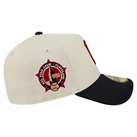 Casquette ajustée New Era 59FORTY pour homme, couleur crème, modèle Cleveland Guardians, monture chromée.