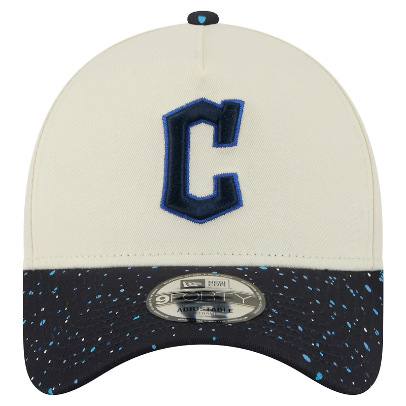 Casquette ajustable New Era 9FORTY crème pour homme des Cleveland Guardians