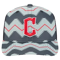 Casquette ajustable New Era 9SEVENTY en denim/bleu marine pour homme, Cleveland Guardians Aztec Denim