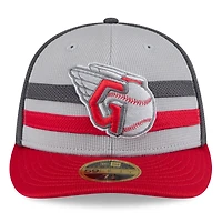 Men's New Era  Gray/Red Cleveland Guardians 2025 Batting Practice Low Profile 59FIFTY Fitted Hat