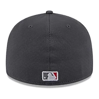 Men's New Era  Gray/Red Cleveland Guardians 2025 Batting Practice Low Profile 59FIFTY Fitted Hat