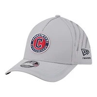 Men's New Era Gray Cleveland Guardians Patch 39THIRTY A-Frame M-Crown Perforated Flex Hat