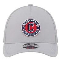 Men's New Era Gray Cleveland Guardians Patch 39THIRTY A-Frame M-Crown Perforated Flex Hat