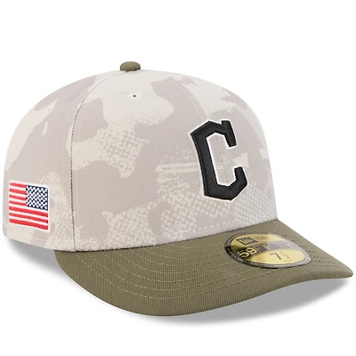 Casquette ajustée 59FIFTY pour homme, beige clair/olive, Cleveland Guardians 2025, Armed Forces Day