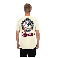 Men's New Era Natural Cleveland Guardians Dia de los Muertos Sugar Skull T-Shirt