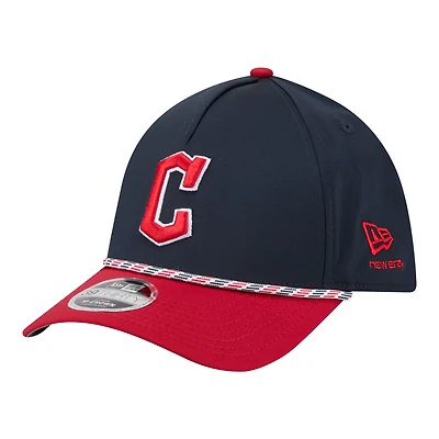 Men's New Era Navy/Red Cleveland Guardians Rope M-Crown A-Frame 39THIRTY Flex Hat