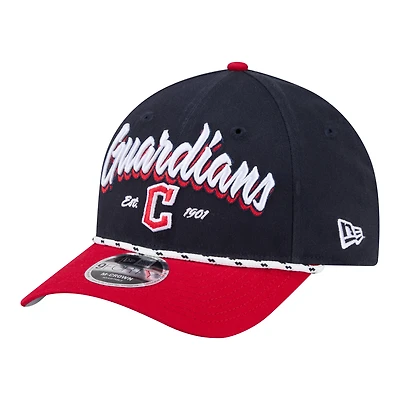 Men's New Era Navy/Red Cleveland Guardians Team Loyal 9FORTY M-Crown Adjustable Hat