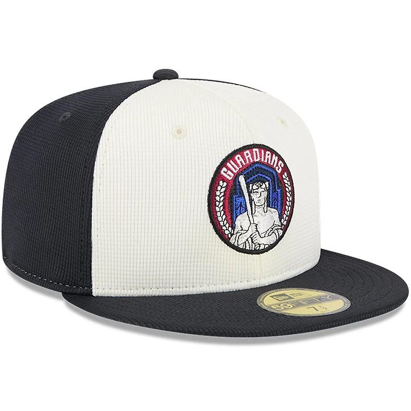 Men's New Era Navy/White Cleveland Guardians City Connect Batting Practice 59FIFTY Fitted Hat