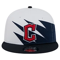 Casquette Snapback Jagged 9FIFTY Cleveland Guardians bleu marine/blanc pour homme New Era