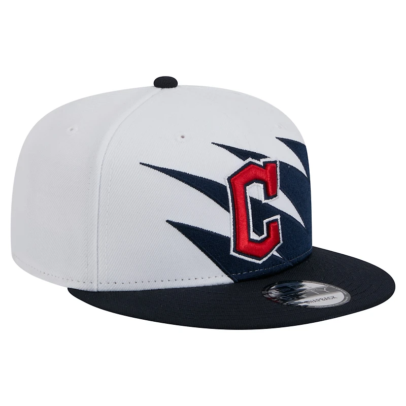 Casquette Snapback Jagged 9FIFTY Cleveland Guardians bleu marine/blanc pour homme New Era