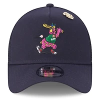Men's New Era  Navy Cleveland Guardians 2025 Big League Chew A-Frame 9FORTY Adjustable Trucker Hat