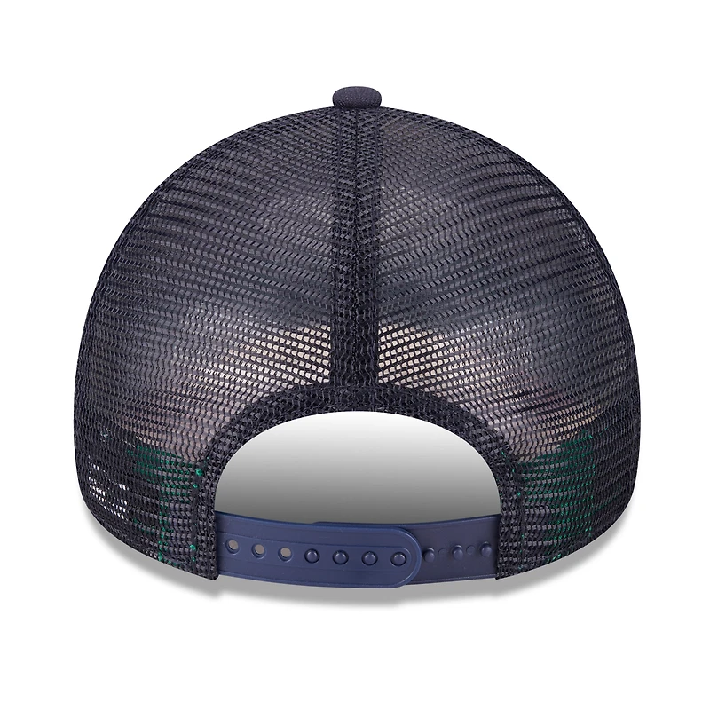 Men's New Era Navy Cleveland Guardians 2025 Big League Chew A-Frame 9FORTY Adjustable Trucker Hat