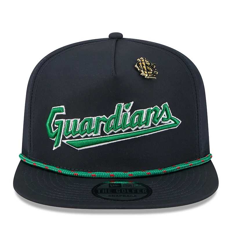 Men's New Era Navy Cleveland Guardians 2025 Big League Chew Golfer Snapback Hat