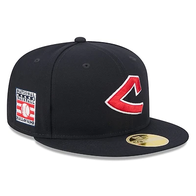 Casquette ajustée New Era 59FIFTY bleu marine Cleveland Guardians 2026, Temple de la renommée du baseball, pour homme