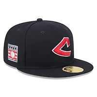 Casquette ajustée New Era 59FIFTY bleu marine Cleveland Guardians 2026, Temple de la renommée du baseball, pour homme