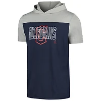 T-shirt à capuche brossé actif New Era pour hommes des Cleveland Guardians bleu marine
