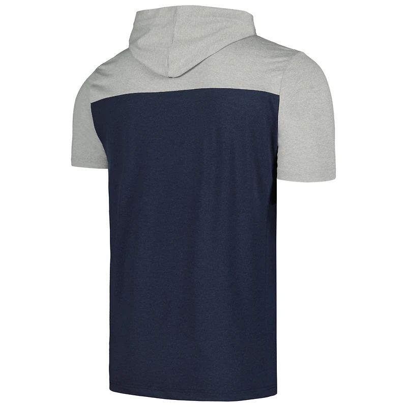 T-shirt à capuche brossé actif New Era pour hommes des Cleveland Guardians bleu marine